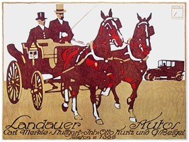 4499.Landauer.Elegant men in horse drawn carriage.POSTER.decor Home Office art - £13.66 GBP+