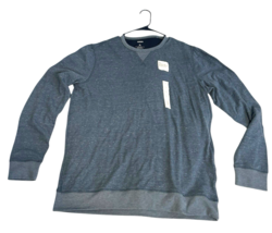 Sonoma Mens Long Sleeve Double Knit Crewneck T-Shirt Tri-Blend Blue Supe... - $21.80