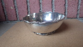 Vintage Mrr Mexico City Df Sterling Silver Scroll Edge And Footed Bowl 359 Gr - £359.64 GBP