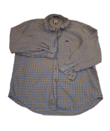Faconnable Mens Size-2XL Blue-Yellow Striped Squares Cotton Long Sleeve ... - $34.76 CAD