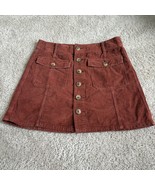 American Eagle Size 6 Rust Skirt A-Line Button Front Pockets Hi Rise Cor... - $379.94 MXN
