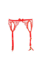 Agent Provocateur Womens Suspenders Lace Cutouts Elegant Red Size Ap 2 - £64.42 GBP