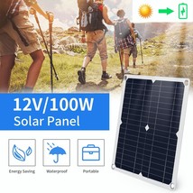 12 Volt Solar Panel 100 Watt Monocrystalline Module Pv High-Efficiency B... - £47.95 GBP