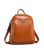 V Leather Backpack ~ Brown - $185.00