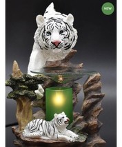 White Tigers Aroma Burner Wax Tart Scented Oil Candle Warmer Electric Polyresin - £30.71 GBP
