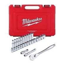 Milwaukee Tool 28 pc 1/2&quot; Drive Metric Ratchet and Socket Set with FOUR ... - $7,244.80 MXN