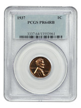 1937 1C PCGS PR64RB - $152.78