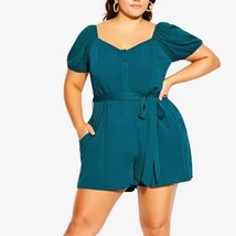 NWT City Chic Vacation Belted Romper in Teal Size 22 - £44.66 GBP