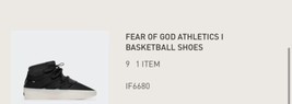 Adidas Fear Of God Athletics 1 Basketball Shoes, Size 9 Black New In Box - £275.95 GBP
