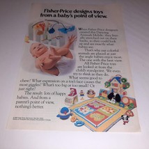 Fisher Price Baby Toys 1987 Vintage Print Ad 80s Infants Crib Mobile - $7.92