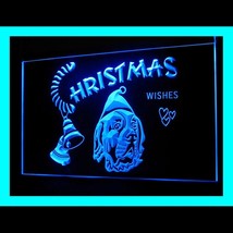 150043B Christmas Saint Bernard Dog Gift Christmas Tree Display LED Light Sign - $21.99