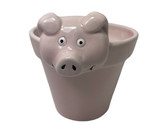 1998 Lotus Pink Pig Ceramic Planter Pot 4.75 inches high - $16.07