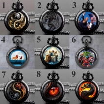 Creative Design Glass Dome Quartz Analog Pocket Watch Chain Necklace - $19.99
