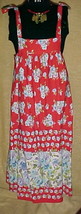 RED SUNDRESS WITH BLUE FLOWERS WITH SHOULDER TIES   - $9.99