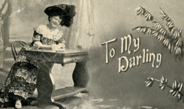 1908 Postcard Victorian Woman &quot;To My Darling&quot; - $7.92