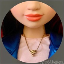Slide Pendant Purple Rhinestone Gold Tone Doll Necklace • 18 inch Doll Jewelry - £5.35 GBP