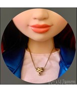 Slide Pendant Purple Rhinestone Gold Tone Doll Necklace • 18 inch Doll Jewelry - $6.86