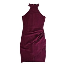 AX Paris Women&#39;s Plum Choker Neck Ruched Bodycon Dress Size 6 - £23.01 GBP