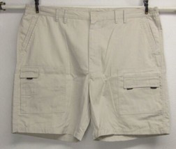 Stag Hill Nwt Men&#39;s (48W) Beige Khaki Cotton Blend Flat Front Cargo Shorts New - £19.64 GBP