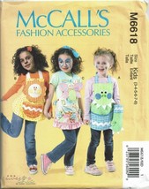McCalls Sewing Pattern 6618 Mitts Potholders Apron Butterfly Childs Size 3-8 - £10.58 GBP