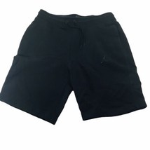 Vtg Air Jordan Black Color Fleece Sweatpant Shorts Men L Sz 32&quot; Jumpman Logo - £26.11 GBP