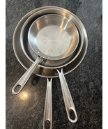 Emeril Stainless Steel Pro Clad 8” 10” Skillet 3qt Saute Pan 3 Pcs Set N... - $2,783.56 MXN
