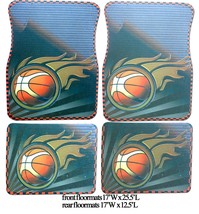 4 piece set universal rubber Floor Mats W/basketball design fits almost any car - £18.61 GBP