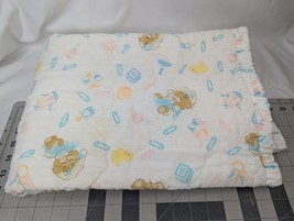 Morgan Teddy Beddy Bear Baby Blanket Quilt Diaper Pins Design - £39.55 GBP