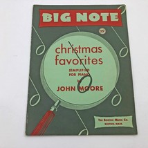 Big Note Christmas Favorites Simplified for Piano by John Moore 1948 Gre... - $9.89