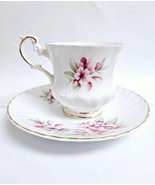 Queen&#39;s Rosina Fine Bone China England Tea Cup &amp; Saucer Pink Floral Gold... - €17,19 EUR