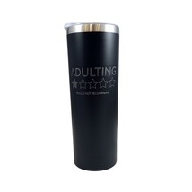 Adulting 1 Star Rating Black 20oz Skinny Tumbler LA5053 - £15.04 GBP