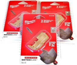 9 Milwaukee 2" Switchblade Replacement Blades 48-25-5535 Selfeed Bit (3 Packs) - $40.99