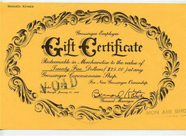 Grossinger&#39;s Hotel &amp; Country Club Gift Certificate New York - £9.18 GBP