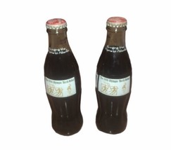 Coca-Cola 1996 Vintage Olympic Torch Relay Full Bottles Set Of 2 - £8.63 GBP