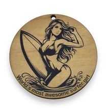 Ornament - World&#39;s most awesome surfer Girl (Black) - £11.66 GBP