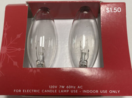 Clear Bulbs Candelabra Lamp Holiday Time 120V Christmas Halloween 2 pks - £5.69 GBP