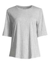 new Eileen Fisher System Organic Cotton Slub Elbow Sleeves Tee in Dark Pearl XL - £43.61 GBP