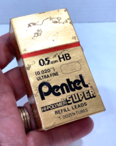 Pentel C505-HB 0.5mm Super Hi-Polymer Refill Lead Box of 12 Tubes NOS - £6.68 GBP