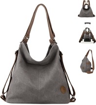 Multi Ways Convertible Canvas Shoulder Bag Backpack Crossbody Bag Tote Vintage M - £39.95 GBP