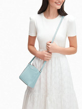 NWB Kate Spade Monica Crossbody Aquamarine Blue Leather WKR00258 $279 Gift Bag - £74.24 GBP