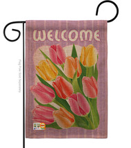 Welcome Tulips Burlap - Impressions Decorative Garden Flag G154066-DB - £18.36 GBP