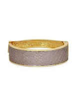 Nine West Gold Tone Snakeskin Texture Hinge Bangle Bracelet - £7.59 GBP