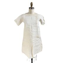 Antique Victorian White Linen Nightgown/Chemise Dress Crochet Lace Trim S - $126.00