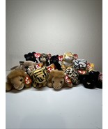Lot 11 Vintage TY Beanie Babies Jungle Wild CATS WMT 1995-2003 Original ... - $41.16 CAD