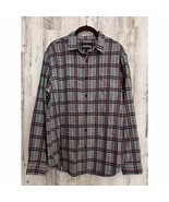 Banana Republic Mens Luxe Flannel Shirt Large Camden Fit Gray Plaid - £10.80 GBP