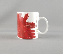 Starbucks Christmas Coffee Mug Cup 2014 Red Poinsettia Starburst Holiday Tea - £9.38 GBP