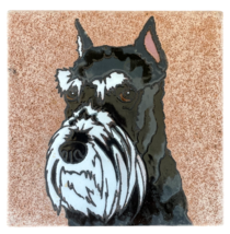 Black Schnauzer Hand Painted Trivet Tile by Pumpkin Inc made in Albuquer... - $34.64