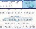 John Cougar Mellencamp Ticket Stub March 22 1988 Seattle Center Coliseum - $9.76