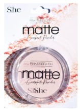 S.he Makeup Matte Compact Setting Powder - Long Lasting - *PINK EMBELLISH* - £3.14 GBP