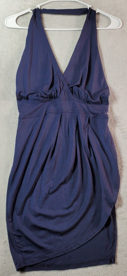 Roma Sheath Dress Womens Size Small Navy Cotton Casual Sleeveless Halter... - $10.61